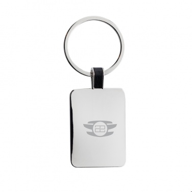 Logotrade advertising products photo of: RCS recycled zinc alloy rectangle keyring