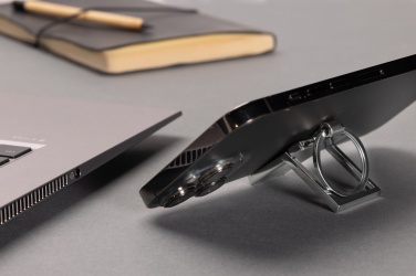 Logo trade promotional item photo of: RSC recycled zinc alloy phone stand keychain