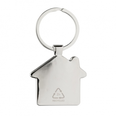 Logotrade promotional gift image of: RCS recycled zinc alloy house keychain with bamboo