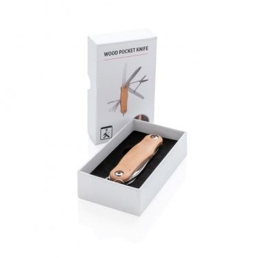 Logo trade promotional merchandise image of: Wood pocket knife