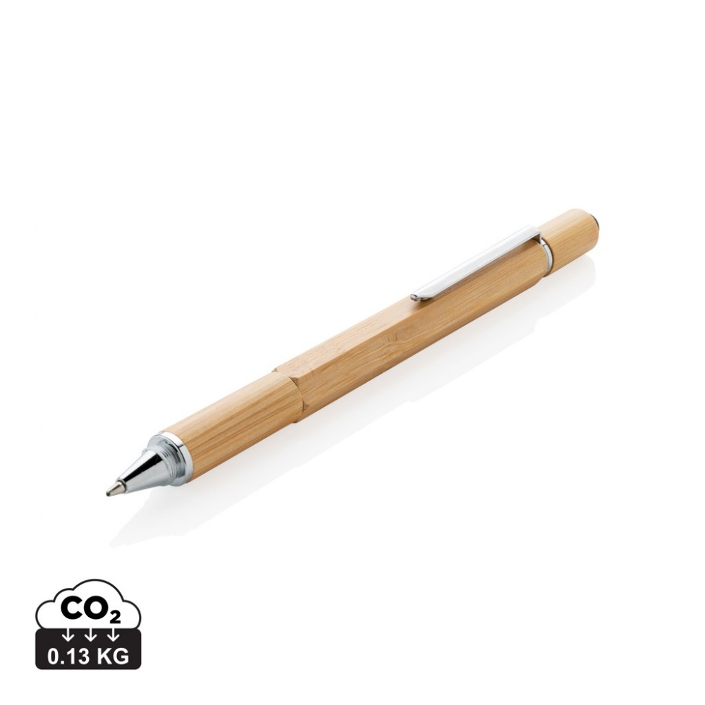 Logo trade promotional giveaways picture of: Bamboo 5-in-1 toolpen