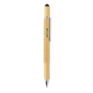 Logo trade advertising products image of: Bamboo 5-in-1 toolpen