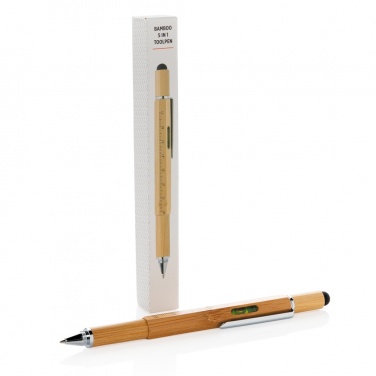 Logo trade promotional gifts picture of: Bamboo 5-in-1 toolpen