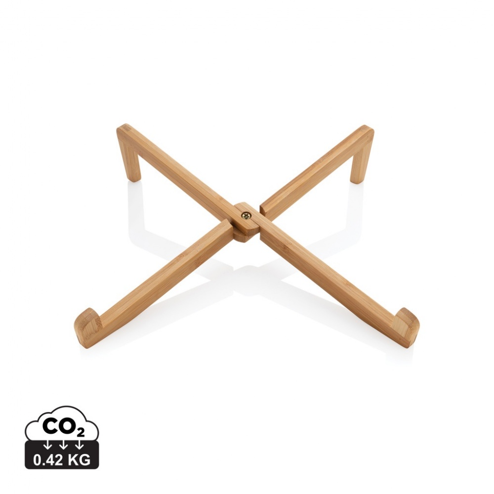 Logotrade advertising products photo of: Bamboo portable laptop stand
