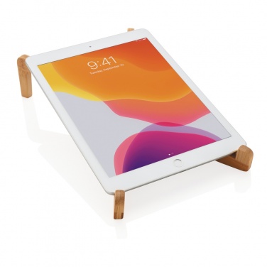 Logo trade promotional giveaways image of: Bamboo portable laptop stand