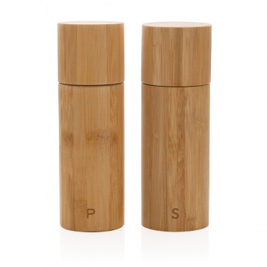 Logo trade advertising products image of: Ukiyo bamboo salt and pepper mill set