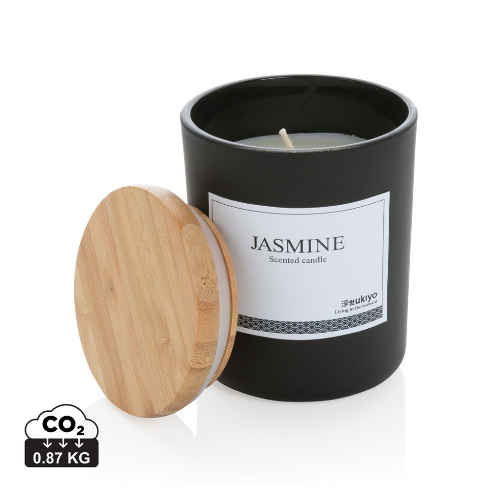 Logotrade promotional gift image of: Ukiyo deluxe scented candle with bamboo lid