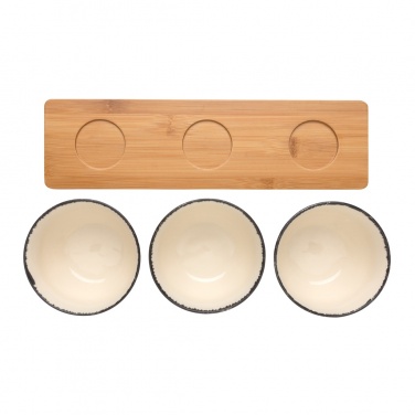 Logotrade promotional giveaway picture of: Ukiyo 3pc serving bowl set with bamboo tray