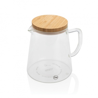 Logo trade promotional products picture of: Ukiyo borosilicate glass carafe with bamboo lid 1.2L