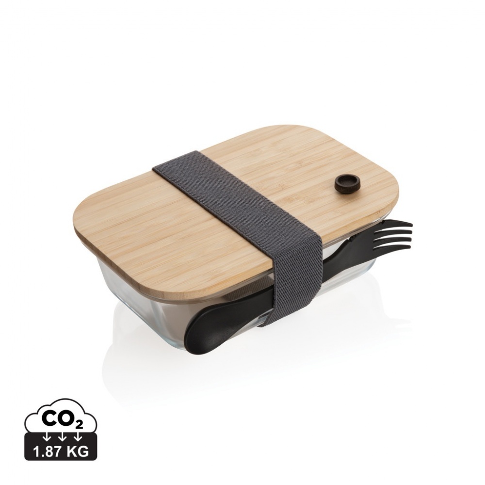 Logo trade advertising product photo of: Glass lunchbox with bamboo lid