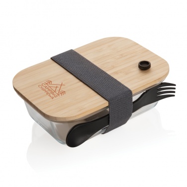 Logotrade corporate gift image of: Glass lunchbox with bamboo lid
