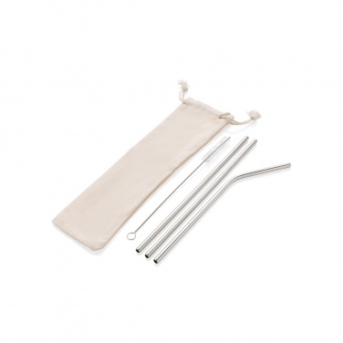 Logotrade promotional gift picture of: Reusable stainless steel 3 pcs straw set