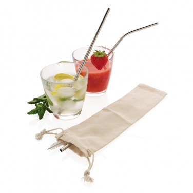 Logo trade promotional gift photo of: Reusable stainless steel 3 pcs straw set