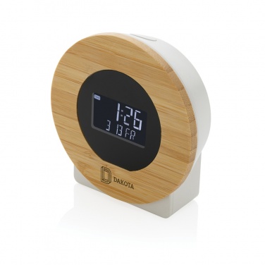 Logo trade promotional gift photo of: Utah RCS rplastic and bamboo LCD desk clock