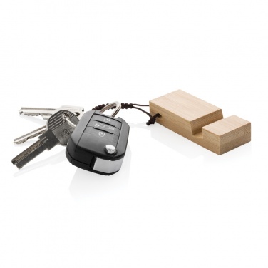 Logotrade corporate gifts photo of: Standkey bamboo keychain phone stand