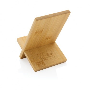 Logo trade promotional merchandise photo of: Bamboo phone stand in kraft box