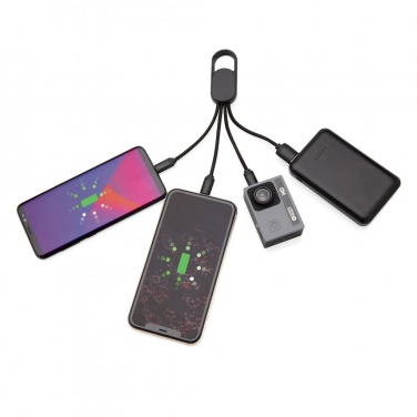 Logo trade promotional merchandise photo of: 4-in-1 cable with carabiner clip