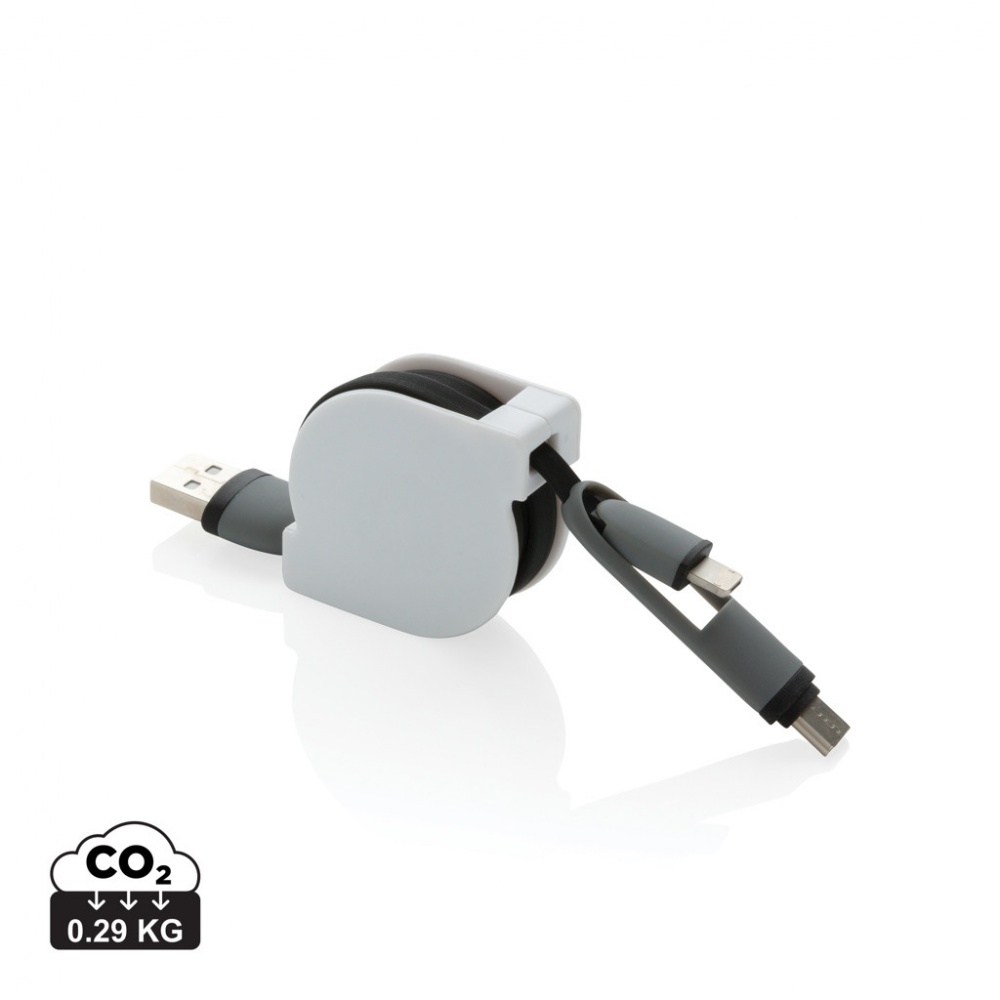 Logo trade promotional products image of: 3-in-1 retractable cable