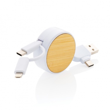 Logotrade advertising product image of: RCS recycled plastic Ontario 6-in-1 retractable cable