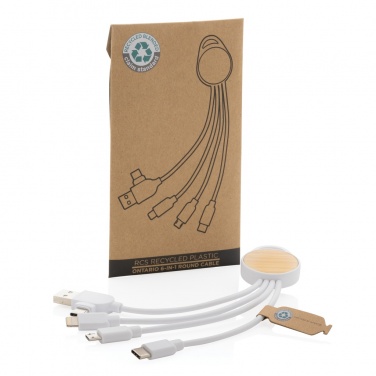 Logotrade corporate gift image of: RCS recycled plastic Ontario 6-in-1 round cable