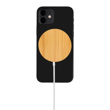 Logo trade promotional product photo of: 10W bamboo magnetic wireless charger