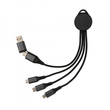 Logo trade corporate gift photo of: Terra RCS recycled aluminium 6-in-1 charging cable