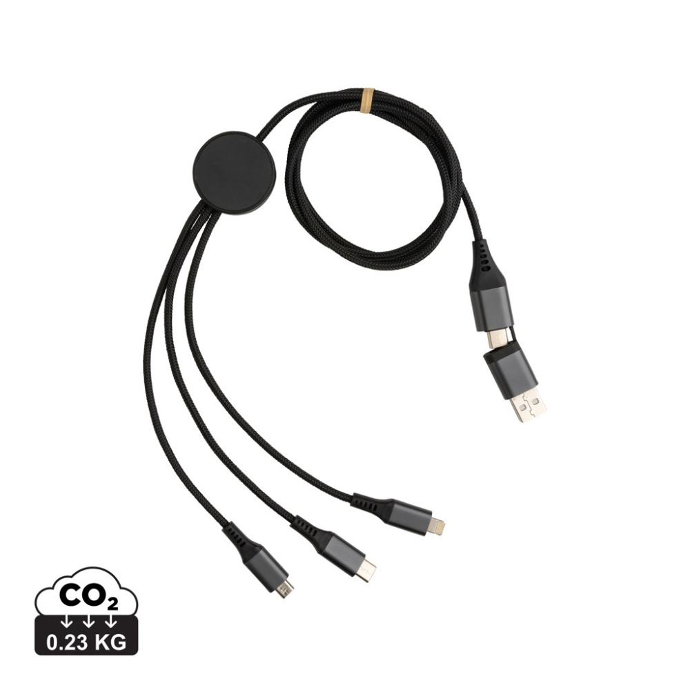 Logo trade promotional items image of: Terra RCS recycled aluminium 120cm 6-in-1 cable