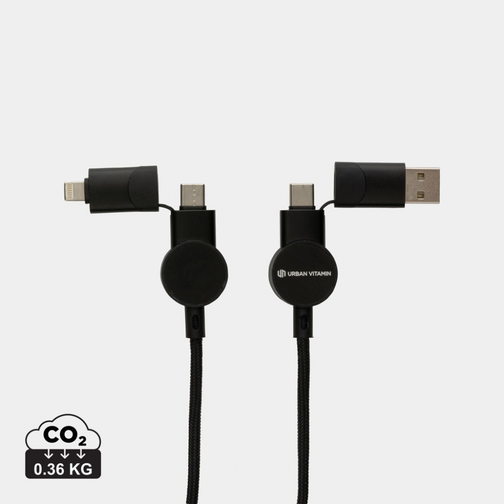 Logotrade promotional gift picture of: Oakland RCS recycled plastic 6-in-1 fast charging 45W cable