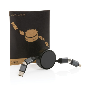 Logotrade promotional merchandise image of: Terra RCS recycled aluminium retractable 6 in 1 cable