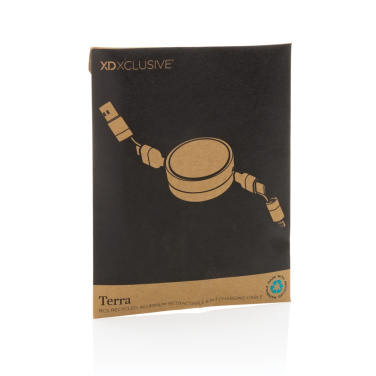Logo trade promotional giveaway photo of: Terra RCS recycled aluminium retractable 6 in 1 cable