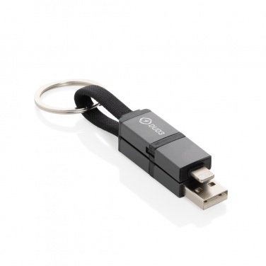 Logo trade promotional product photo of: Terra recycled aluminum 4 in 1 60W fast charging cable