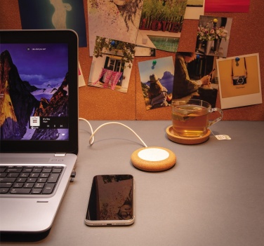 Logotrade promotional item picture of: Cork and Wheat 5W wireless charger