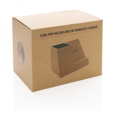 Logotrade promotional gift picture of: Cork pen holder and 5W wireless charger