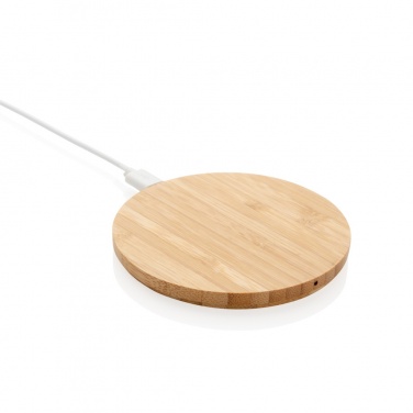 Logotrade promotional items photo of: Bamboo 5W round wireless charger