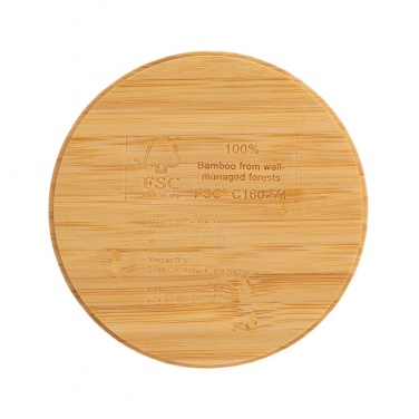 Logotrade promotional gift picture of: Bamboo 5W round wireless charger