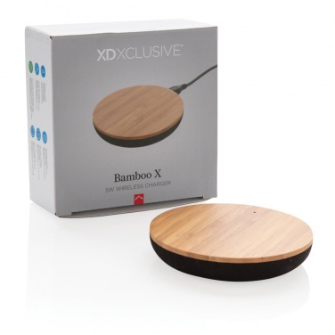 Logo trade promotional giveaway photo of: Bamboo X 5W wireless charger