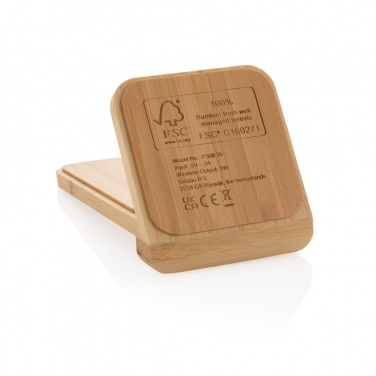 Logotrade promotional item image of: Bamboo 5W wireless charging stand