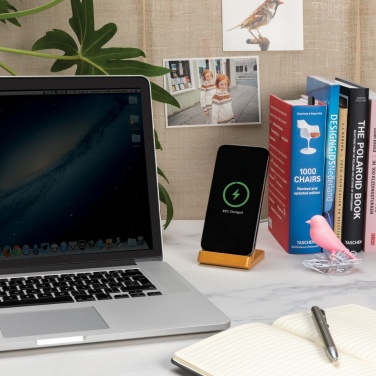 Logotrade promotional merchandise photo of: Bamboo 5W wireless charging stand