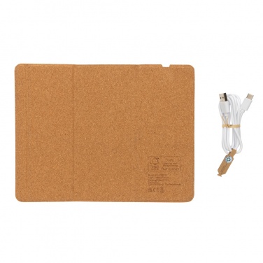 Logotrade promotional giveaway picture of: 10W wireless charging cork mousepad and stand
