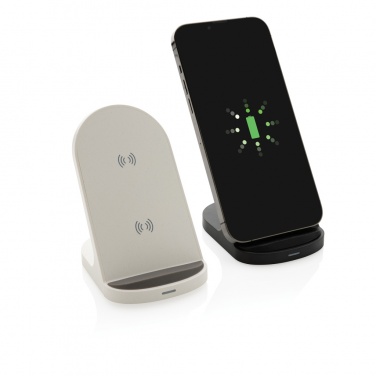 Logo trade promotional merchandise photo of: RCS recycled plastic double coil wireless stand 15W