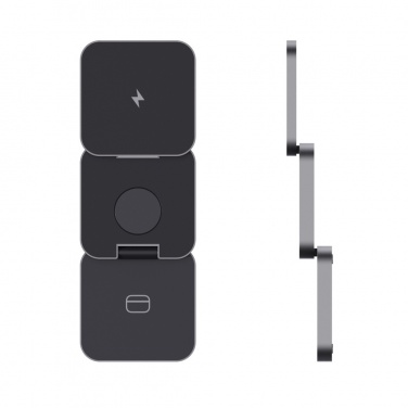 Logotrade advertising product picture of: Terra RCS recycled aluminum foldable 3 in 1 15W charger