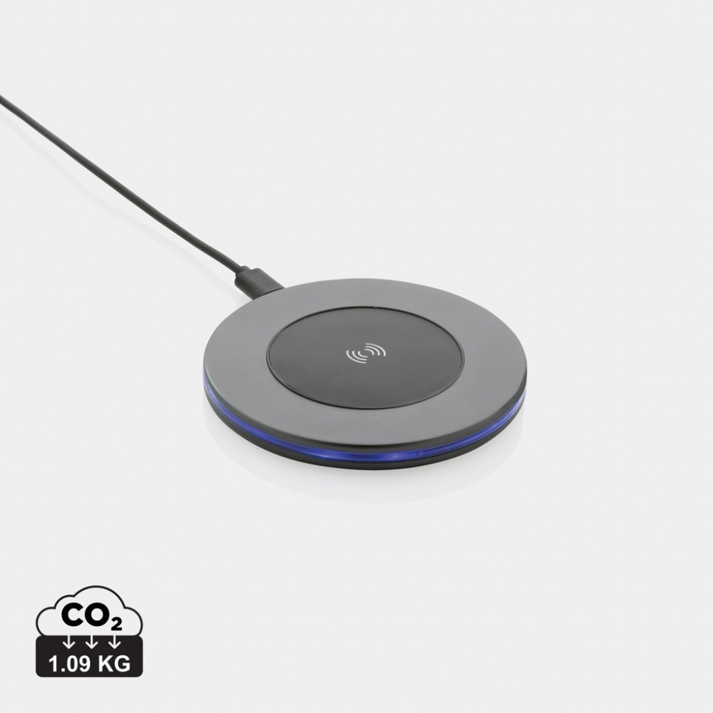 Logo trade corporate gifts image of: Terra RCS recycled aluminium 10W wireless charger