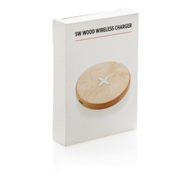 Logo trade promotional gifts picture of: 5W wood wireless charger