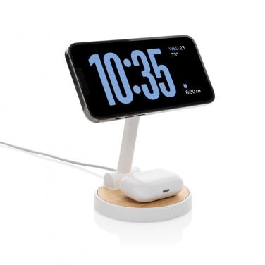 Logo trade corporate gifts picture of: Ontario RCS rplastic 15W magnetic charging 2 in 1 stand
