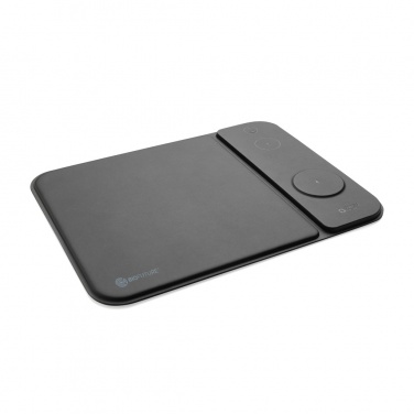 Logo trade promotional products picture of: Swiss peak RCS recycled PU 15W 3 in 1 charging mousepad