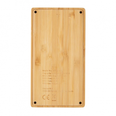 Logo trade promotional items picture of: Bamboo 4.000 mAh wireless 5W Powerbank