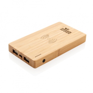 Logotrade promotional giveaway picture of: Bamboo 4.000 mAh wireless 5W Powerbank