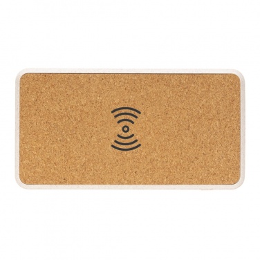 Logotrade promotional giveaways photo of: Cork and Wheat Straw 8.000 mAh 5W wireless powerbank