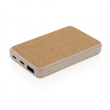 Logo trade promotional items image of: Cork and Wheat 5.000 mAh pocket powerbank