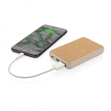 Logotrade promotional item image of: Cork and Wheat 5.000 mAh pocket powerbank